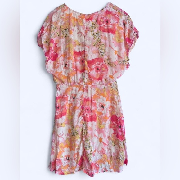 Free People Womens Pink Floral Freddy Tie Fruit Punch Boho Mini Dress Small - Picture 6 of 16